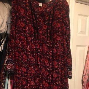 Old Navy red and black print dress